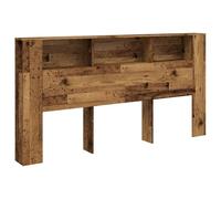 vidaXL Testiera Contenitore Legno Antico 200x18,5x102,5cm Truciolato, testiera Letto, arredo Camera da Letto, testiera libreria