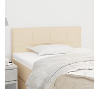 vidaXL Testiera in tessuto crema 80x5x78/88 cm
