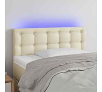 VidaXL Testiera Crema a LED 100x5x78/88 cm in Similpelle