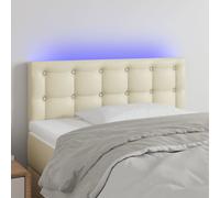 VidaXL Testiera Crema a LED 90x5x78/88 cm in Similpelle