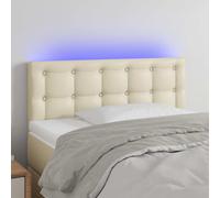vidaXL Testiera Crema a LED 90x5x78/88 cm in Similpelle