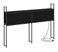 vidaXL Testiera da Letto in Legno ingegnerizzato e Acciaio Nero, 120 cm. Perfetta per Interni, con Porte di carico e Piedini Antiscivolo. È Un Mobile Moderno e spazioso per la Camera da Letto, con r