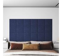 vidaXL Testiera da Parete 12 pcs Blu 30 x 30 cm Tessuto