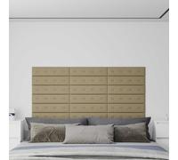 vidaXL Testiera da Parete 12 pcs Cappuccino 60 x 15 cm Pelle Sintetica, Rivestimento a parete rettangolare, decorativo moderno, pannelli stilosi, interno, idee di decorazione per la casa
