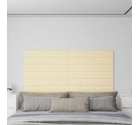 vidaXL Testiera da Parete 12 pcs Crema 90 x 15 cm Pelle Sintetica, Rivestimento a parete rettangolare, decorativo moderno, pannelli stilosi, interno, idee di decorazione per la casa
