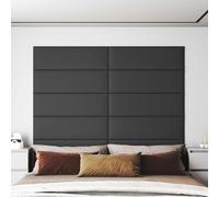 vidaXL Testiera da Parete 12 pcs Grigio 90 x 30 cm Tessuto