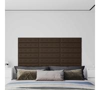 vidaXL Testiera da Parete 12 pcs Marrone 60 x 15 cm Pelle Sintetica, Rivestimento a parete rettangolare, decorativo moderno, pannelli stilosi, interno, idee di decorazione per la casa