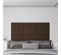 vidaXL Testiera da Parete 12 pcs Marrone 60 x 30 cm Pelle Sintetica, Rivestimento a parete rettangolare, decorativo moderno, pannelli stilosi, interno, idee di decorazione per la casa