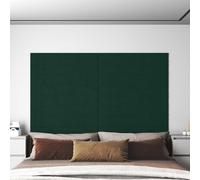 vidaXL Testiera da Parete 12 pcs Verde Scuro Velluto