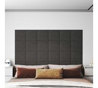 vidaXL Testiera da Parete 12 pz 30 x 30 cm Grigio scuro Tessuto