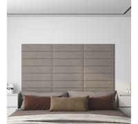vidaXL Testiera da Parete 12 pz Grigio Chiaro Velluto