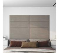 vidaXL Testiera da Parete 12 pz Grigio Chiaro Velluto