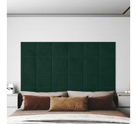 vidaXL Testiera da Parete 12 pz Verde Scuro Velluto
