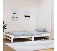 vidaXL Testiera da Parete Bianca 108x3x90 cm in Legno Massello di Pino