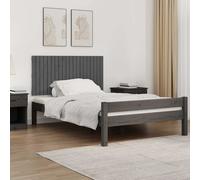 vidaXL Testiera da Parete Grigia 127,5x3x60 cm Legno Massello di Pino
