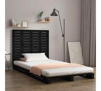 vidaXL Testiera da Parete Nera 106x3x91,5 cm in Legno Massello di Pino