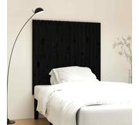 vidaXL Testiera da Parete Nera 108x3x110 cm in Legno Massello di Pino
