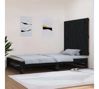 vidaXL Testiera da Parete Nera 108x3x90 cm in Legno Massello di Pino