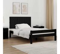 vidaXL Testiera da Parete Nera 127,5x3x60 cm in Legno Massello di Pino