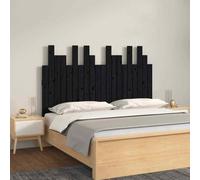 vidaXL Testiera da Parete Nera 127,5x3x80 cm in Legno Massello di Pino