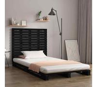 vidaXL Testiera da Parete Nera 141x3x91,5 cm in Legno Massello di Pino