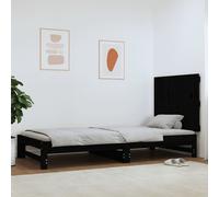 vidaXL Testiera da Parete Nera 82,5x3x60 cm in Legno Massello di Pino