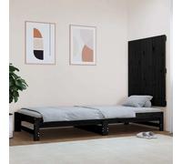 vidaXL Testiera da Parete Nera 82,5x3x90 cm in Legno Massello di Pino