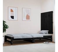 vidaXL Testiera da Parete Nera 82,5x3x90 cm in Legno Massello di Pino