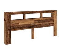 vidaXL Testiera LED Legno Antico 220x18,5x103,5 cm Legno Multistrato, testiera LED, Testata con LED, testiera con Ripiani, testiera con LED