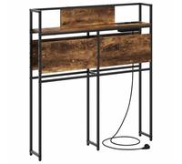 vidaXL Testiera di Stoccaggio in Rovere Affumicato 75 cm in Legno Ing. e Metallo. Spaziosa, con centralina di Ricarica con 2 Prese AC e Porte USB. Max 20kg di carico. Piedi Antiscivolo. Solo per Uso