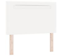 vidaXL Testiera Elegante in Legno Bianco Altezza Regolabile e luci LED Integrate, Design Moderno per Letto Singolo, Finitura Legno Naturale, Pezzo Decorativo Chic, 90 cm
