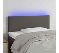 vidaXL Testiera Grigio a LED 100x5x78/88 cm in Similpelle
