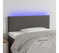 vidaXL Testiera Grigio a LED 90x5x78/88 cm in Similpelle