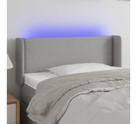 vidaXL Testiera Grigio Chiaro a LED 103x16x78/88 cm in Tessuto