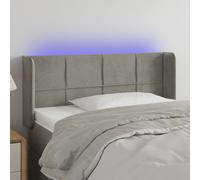 vidaXL Testiera Grigio Chiaro a LED 103x16x78/88 cm in Velluto