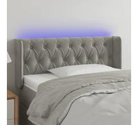 vidaXL Testiera Grigio Chiaro a LED 103x16x78/88 cm in Velluto