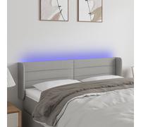 vidaXL Testiera Grigio Chiaro a LED 147x16x78/88 cm in Tessuto