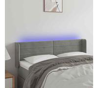 VidaXL Testiera Grigio Chiaro a LED 147x16x78/88 cm in Velluto