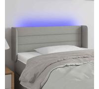 VidaXL Testiera Grigio Chiaro a LED 93x16x78/88 cm in Tessuto
