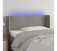 vidaXL Testiera Grigio Chiaro a LED 93x16x78/88 cm in Velluto