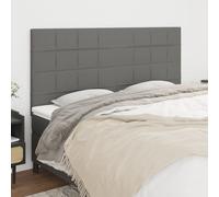vidaXL Testiera Grigio Scuro 160x5x118/128 cm Tessuto