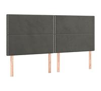 vidaXL Testiera Grigio Scuro 200x5x118/128 cm Velluto