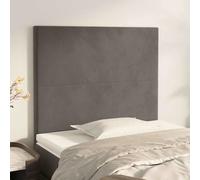 vidaXL Testiera 2 pz Grigio Scuro 90x5x78/88 cm in Velluto