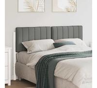 vidaXL Testiera imbottita Bianco e grigio chiaro 135 cm Pino massello