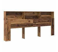 vidaXL Testiera in legno vecchio, 220 x 19 x 101,5 cm, con ripiani per riporre, colore marrone. Design minimalista, perfetto come organizzatore per la camera da letto. Assemblaggio richiesto. Strutt