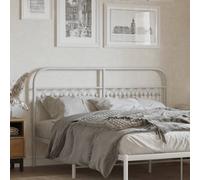 vidaXL Testiera in Metallo Bianco 150 cm, testiera letto, testiera bianca, testiera doppia, testiera in metallo, testiera alta