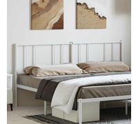 vidaXL Testiera in Metallo Bianco 180 cm