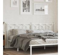 vidaXL Testiera in Metallo Bianco 200 cm, testiera letto, testiera letto matrimoniale, testiera, testata letto, testata letto matrimoniale, testata