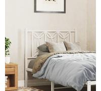 vidaXL Testiera in Metallo Bianco 90 cm, testiera Letto, testiera Letto Singolo, testiera, Testata Letto, Testata Letto Singolo, Testata