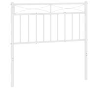 vidaXL Testiera in Metallo Bianco 90 cm, testiera Letto, Testata Letto, testiera Letto Singolo, Testata, testiera in Metallo, testiera Bianca